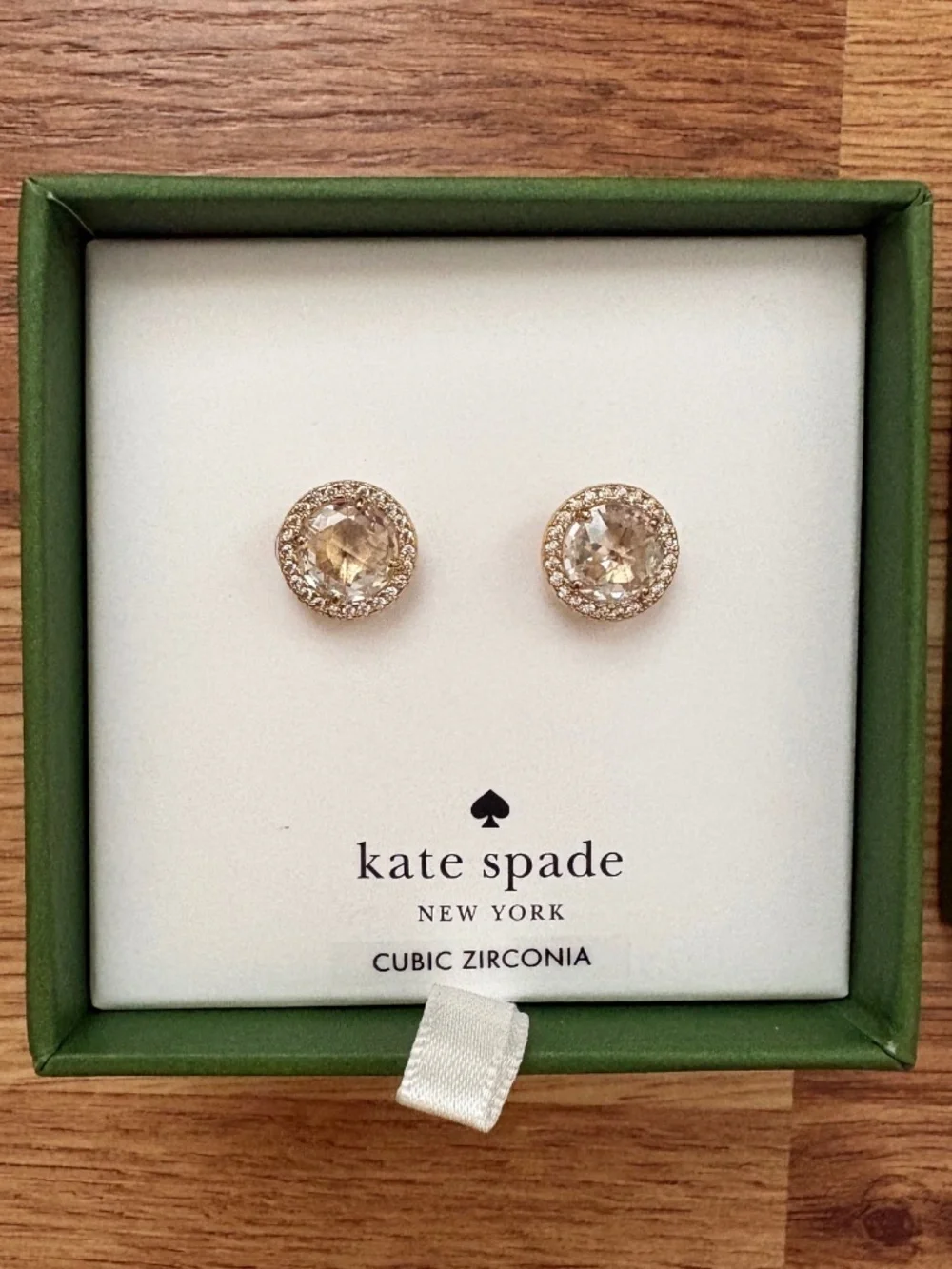 NIB Kate Spade New York Bright Ideas CZ Halo Round Stud Earrings